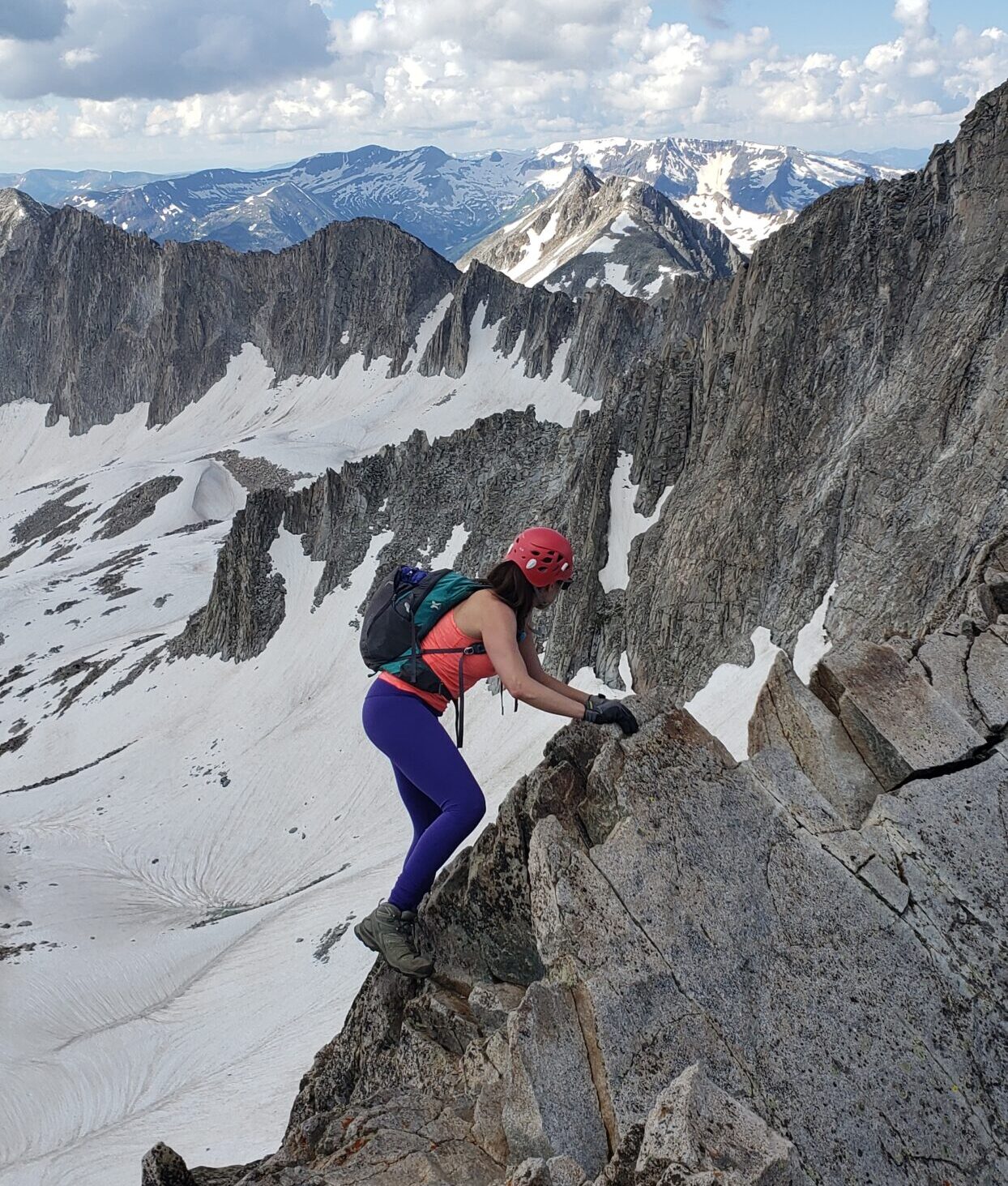 Ali Tutunik scrambling on Capitol Peak, Colorado